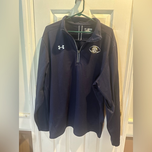 Under Armour SEC Navy 1/4 Zip Pullover Football 2XL Loose Fit - Picture 1 of 7